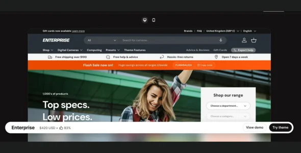 Enterprise Shopify Theme v2.2.0 + v2.1.1 + v2.1.0 Free Download enterprise shopify theme nulled