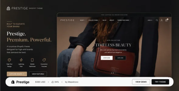 Prestige Shopify Theme v11.0.0 + v10.11.1 Free Download prestige shopify theme nulled