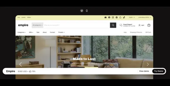 Empire Shopify Theme v12.2.1 Free Download empire shopify theme nulled