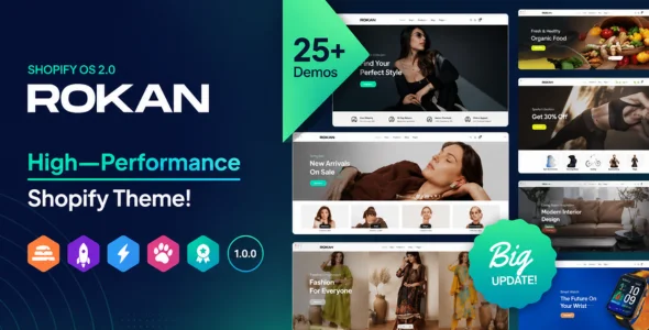 Rokan Shopify Theme v1.0.3 Free Download rokan shopify theme nulled