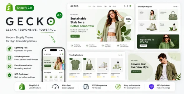 Gecko Shopify Theme v6.3.0 Free Download gecko shopify theme nulled